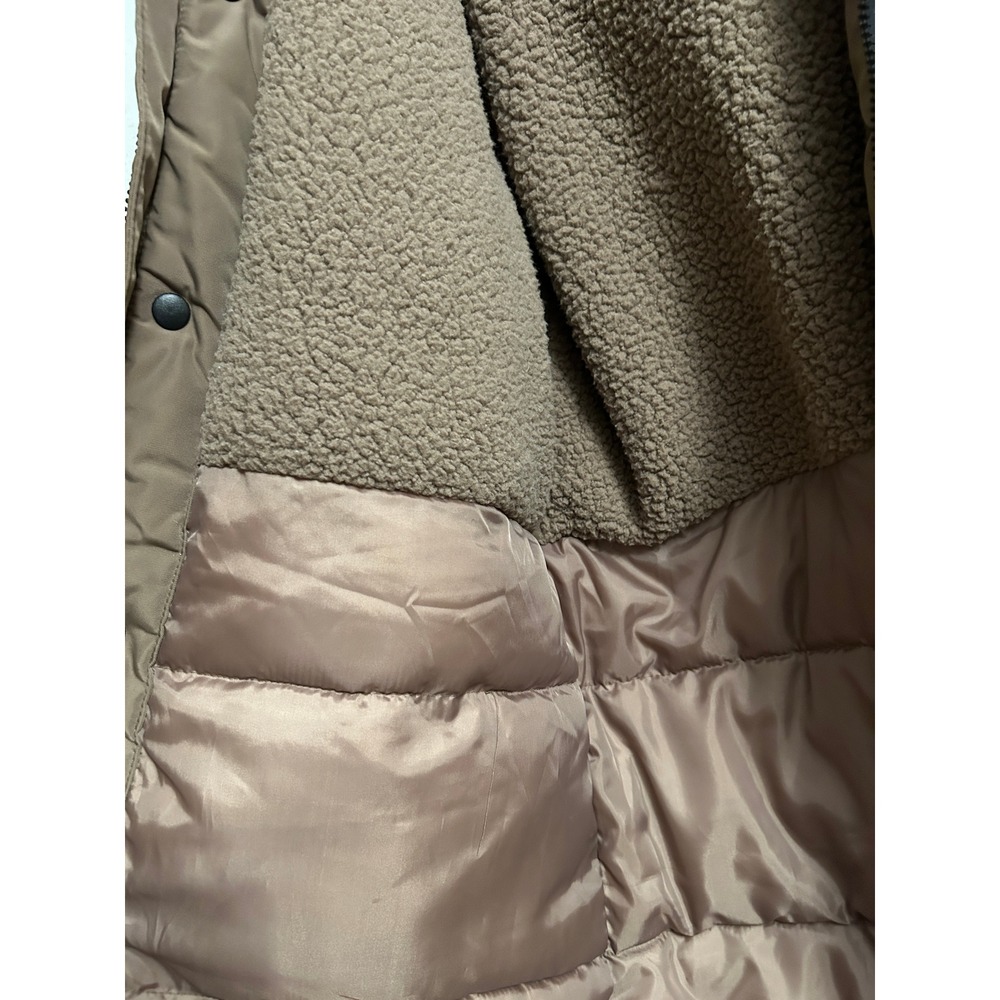 Old Navy Men's Tan Sherpa Lined Hooded Parka Jacket Size Large‎ - Picture 6 of 12